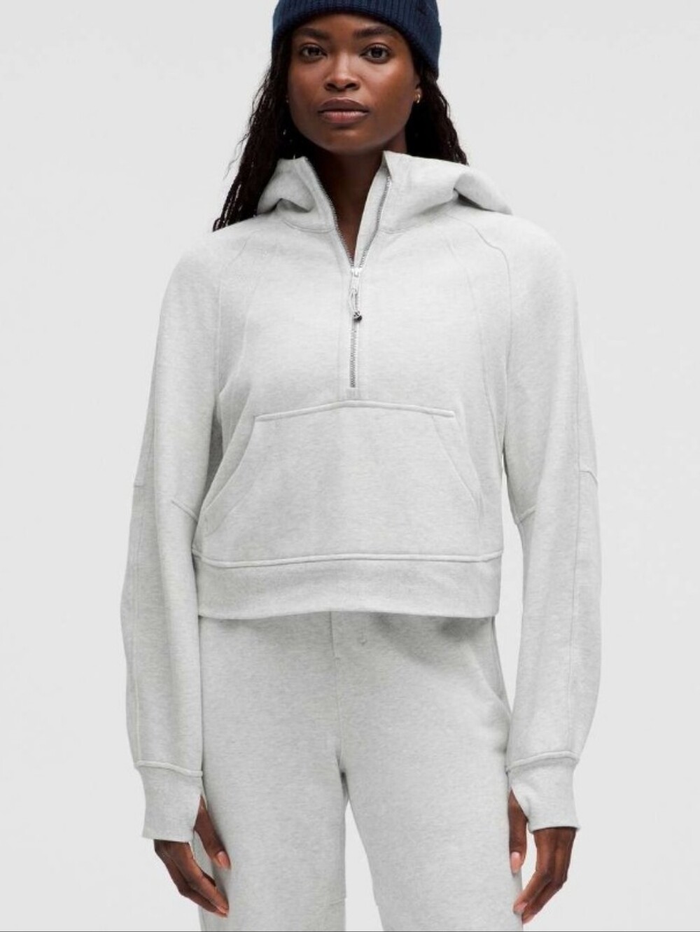 Lululemon Scuba Oversized Half-Zip Hoodie Heathered Core Ultra Light Grey M/L